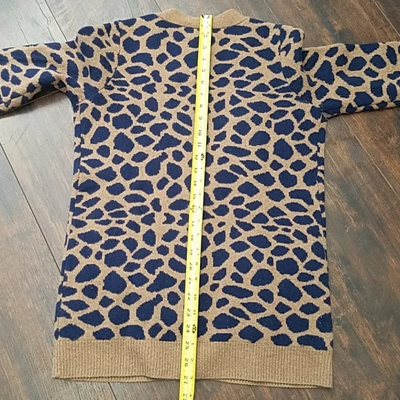 WALLACE animal print cardigan v-neck long sweater - Picture 7 of 9